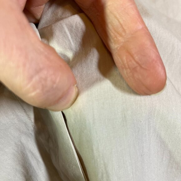 Theory Size M Classic Straight Shirt Cotton Beige Button-Up Long Sleeve - Picture 4 of 15